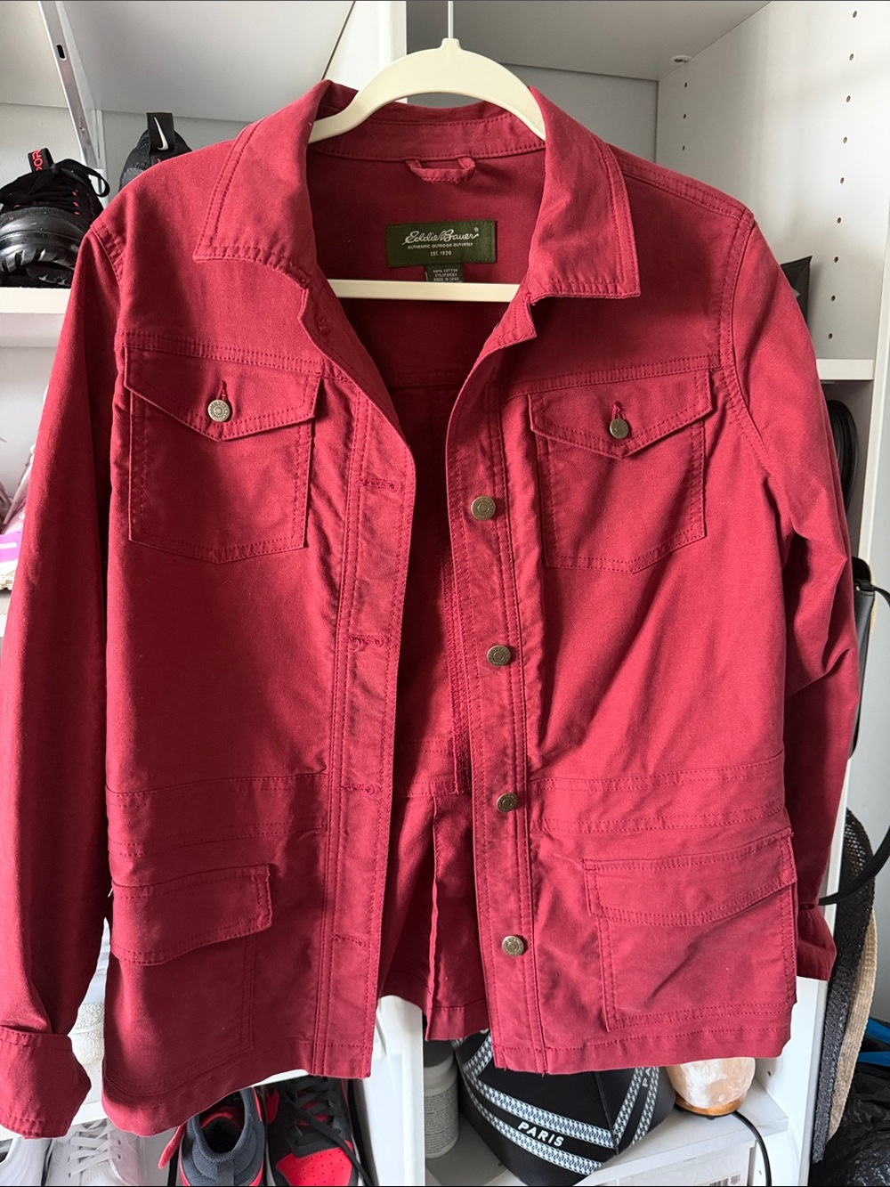 Eddie Bauer Women's Crimson Red Utility Jacket